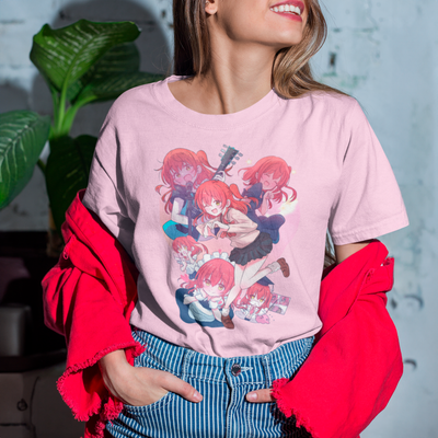 Camiseta Básica Unissex Kita Ikuyo Montagem Bocchi The Rock