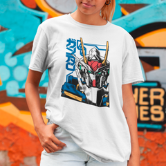 Camiseta Básica Unissex Gundam Kanji 00 Face