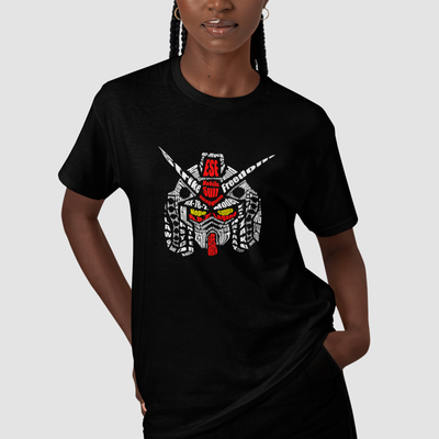 Camiseta Básica Unissex Gundam Capacetes Textos