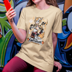 Camiseta Básica Unissex Gorou Arco Cachorro Genshin