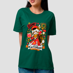 Camiseta Básica Unissex Klee Boom Cute Gatos Genshin