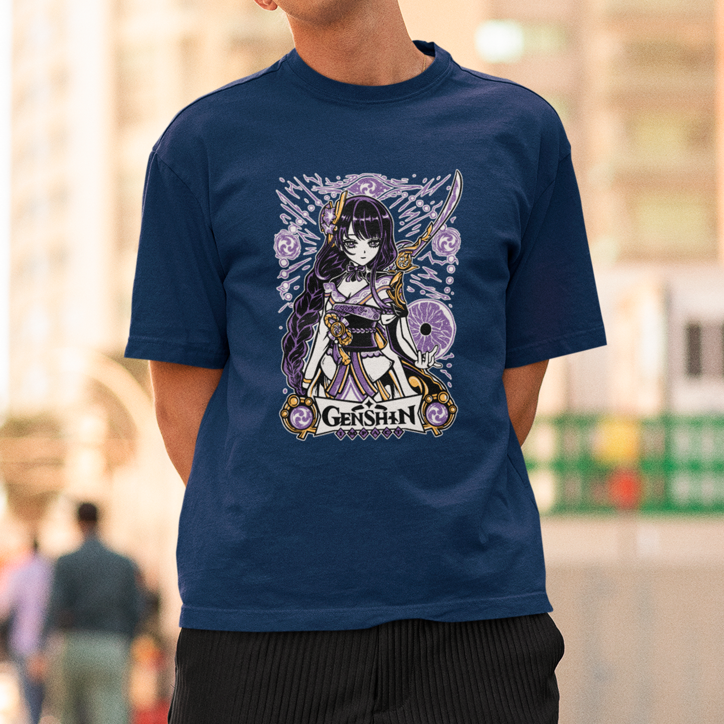 Camiseta Básica Unissex Shogun Raiden Genshin