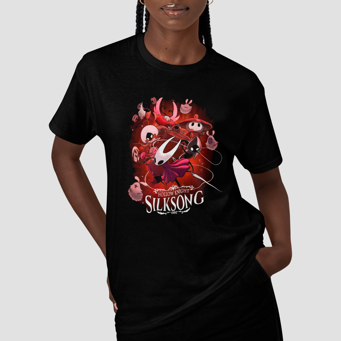 Camiseta Básica Unissex Hollow Knight Personagens Capa