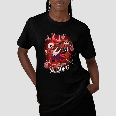 Camiseta Básica Unissex Hollow Knight Personagens Capa