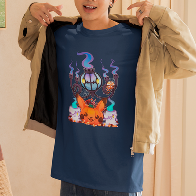 Camiseta Básica Unissex Chandelure Litwick Pokemon Halloween