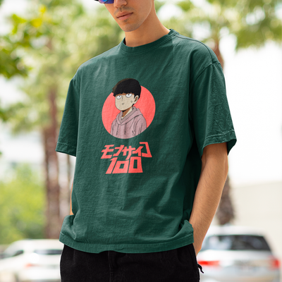 Camiseta Básica Unissex Shigeo Kageyama Circulo Kanji Mob Psycho 100