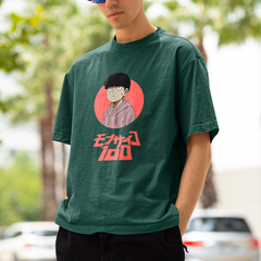 Camiseta Básica Unissex Shigeo Kageyama Circulo Kanji Mob Psycho 100