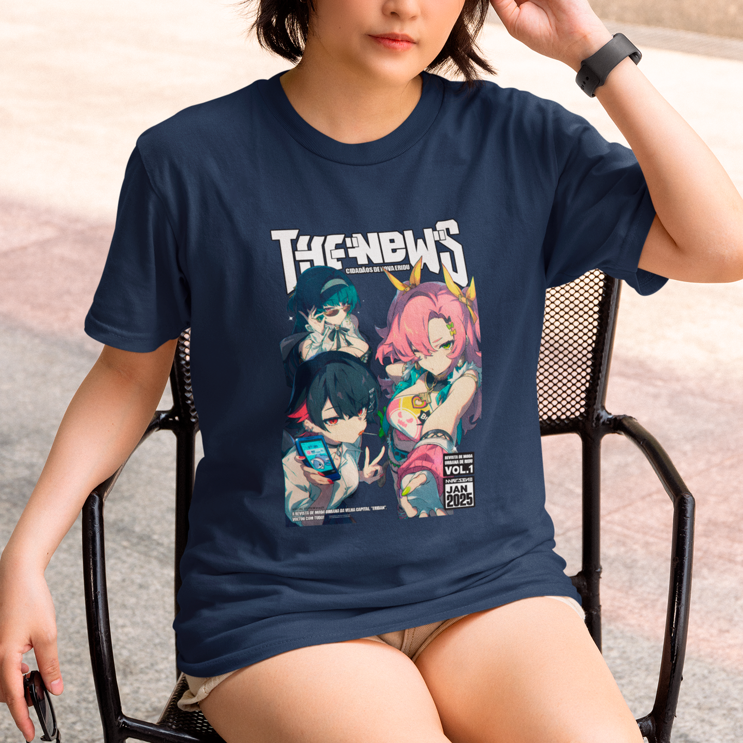 Camiseta Básica Unissex Zenless Zone Zero Capa Revista The News