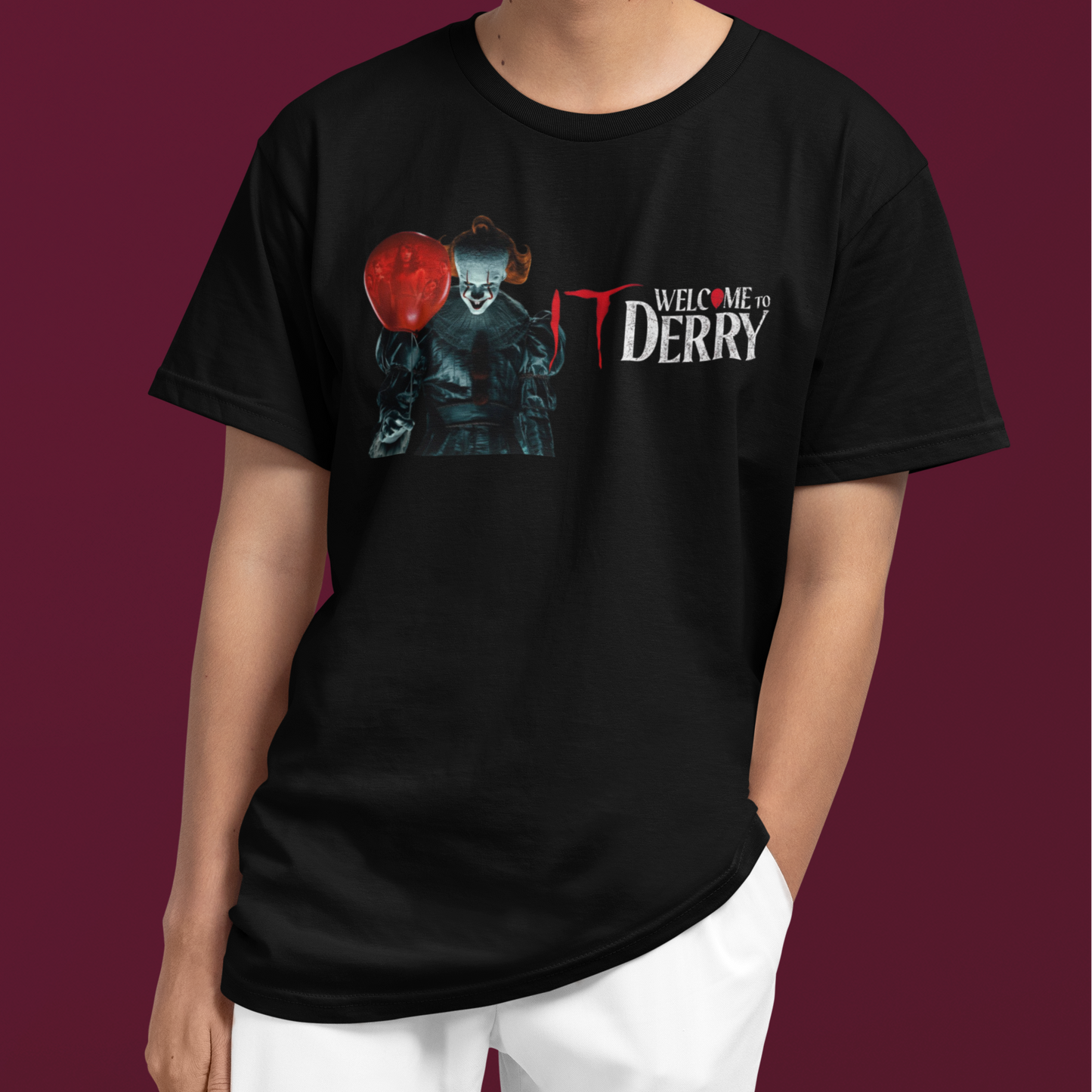 Camiseta Básica Unissex IT: Bem Vindos A Derry Pennywise Ballons