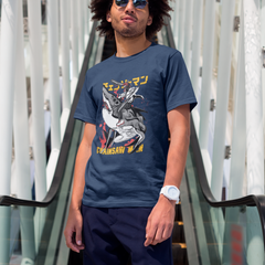 Camiseta Básica Unissex Chainsaw Man Beam Tubarão Denji Kanji