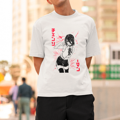 Camiseta Básica Unissex Chainsaw Man Reze Pino