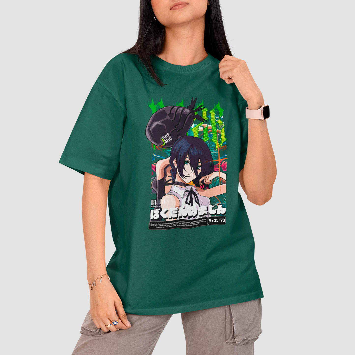 Camiseta Básica Unissex Chainsaw Man Reze Kanji Revista