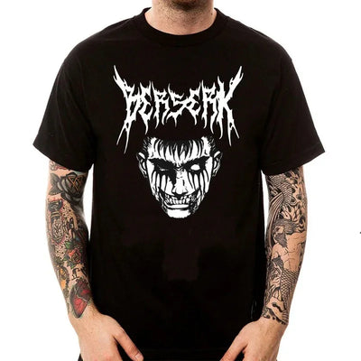 Camiseta Básica Unissex Berserk Guts Metal- preto