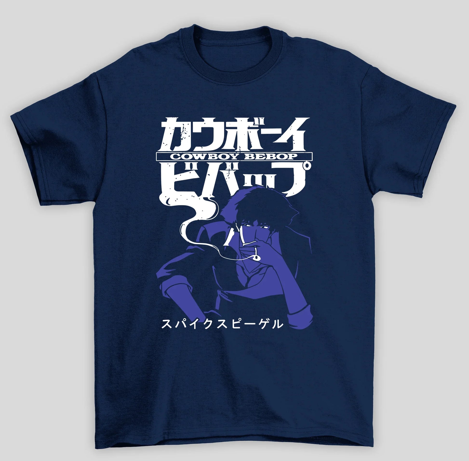 Camiseta Básica Unissex Cowboy Bepop Smoke- azul-marinho