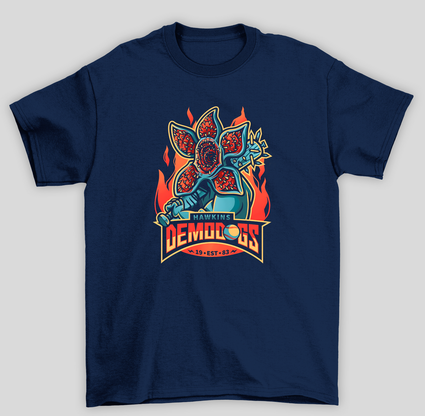 Camiseta Básica Unissex Stranger Things Hawkins Demodogs