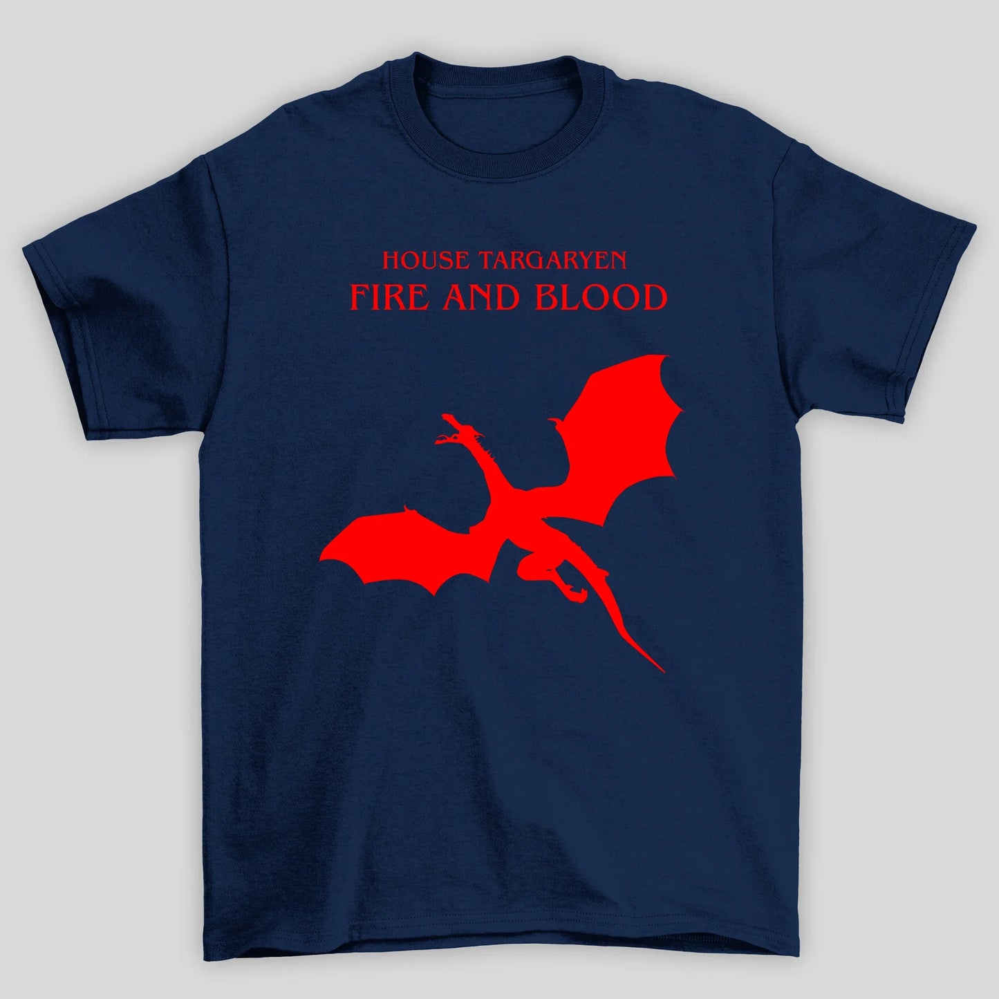 Camiseta Básica Unissex Fire And Blood Dragão Game Of Thrones