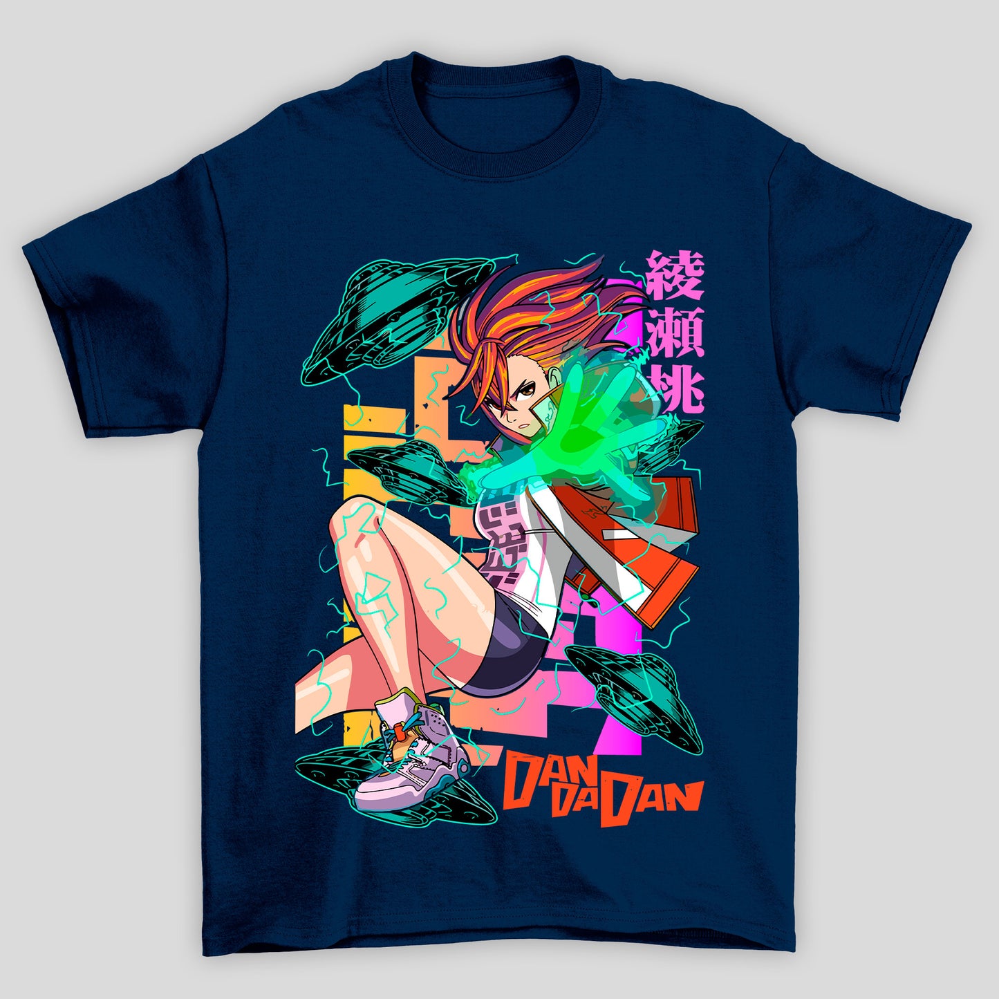 Camiseta Básica Unissex Dandadan Momo Ayase Naves