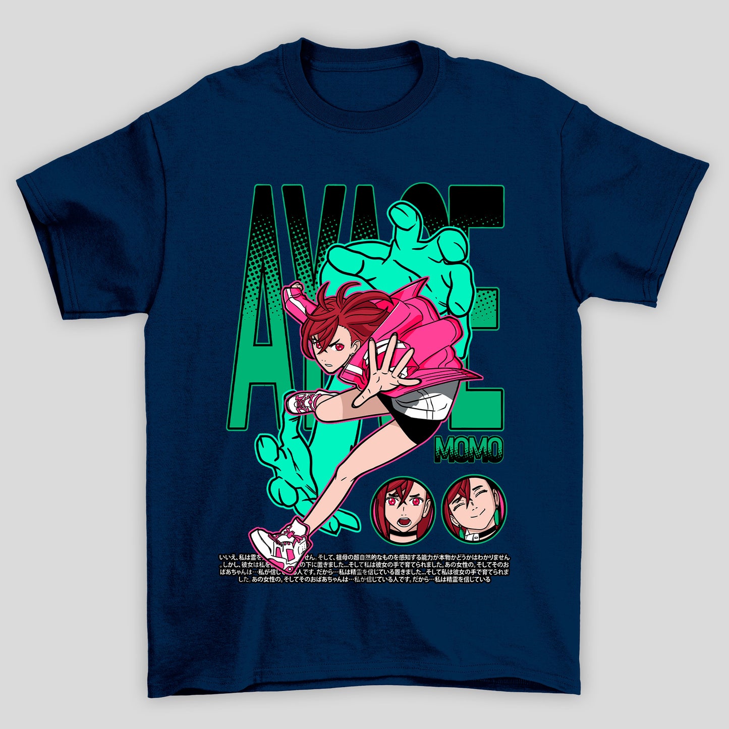 Camiseta Básica Unissex Dandadan Momo Ayase Maos