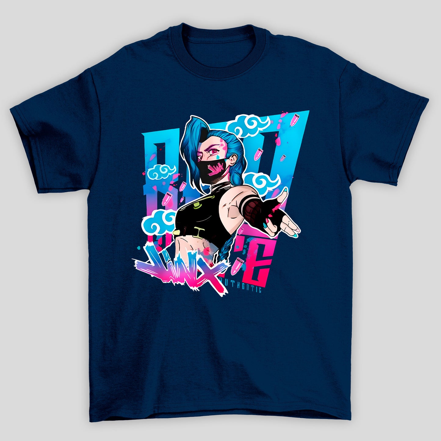 Camiseta Básica Unissex Arcane Jinx Mascara