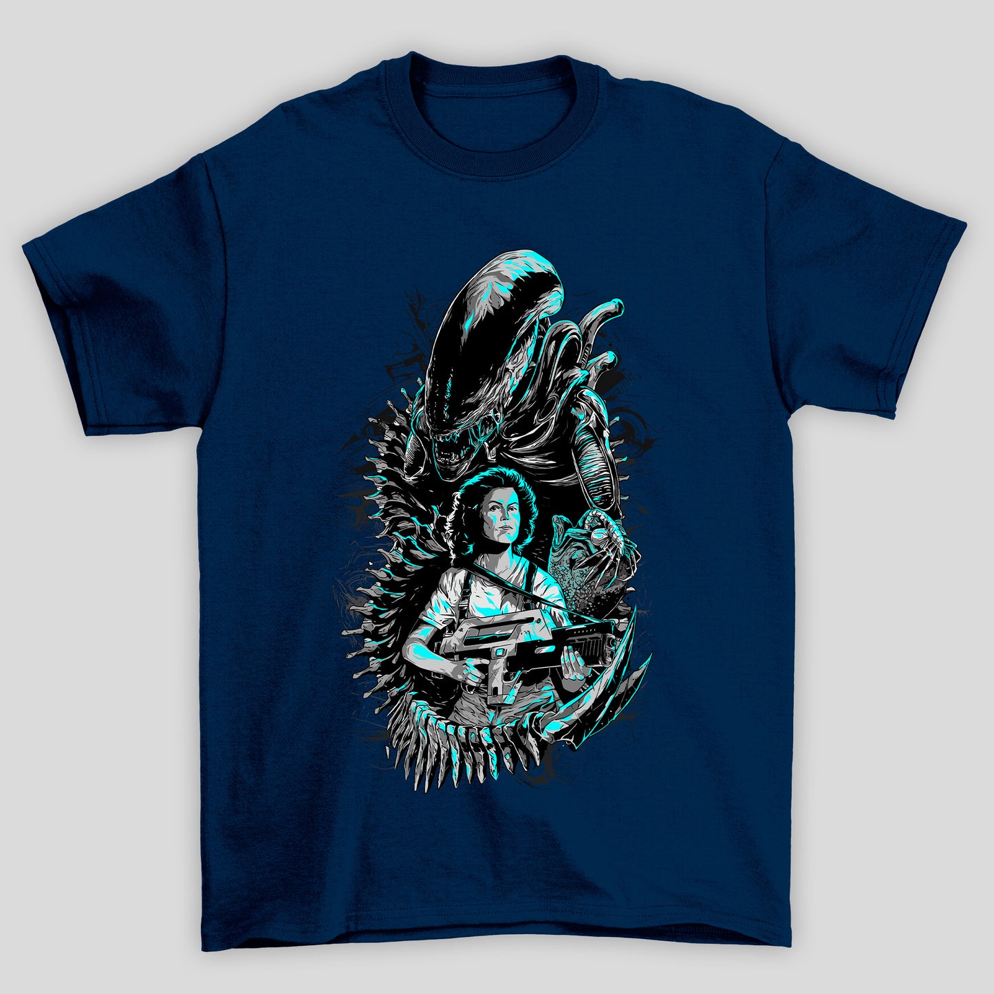 Camiseta Básica Unissex Alien Ellen e Xenomorph