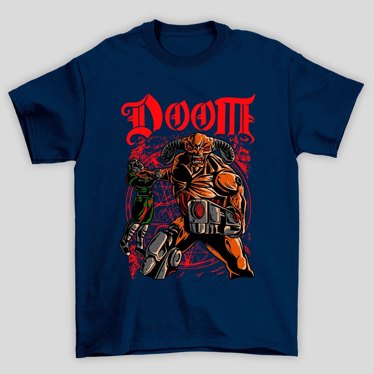 Camiseta Básica Unissex Doom Guy Segurando