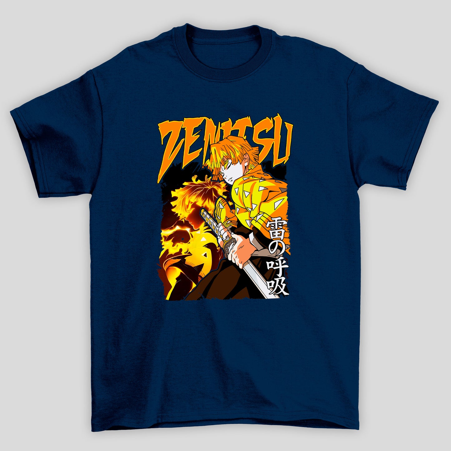 Camiseta Básica Unissex Demon Slayer Zenitsu Kanji