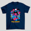 Camiseta Básica Unissex Arte Pop Azul Magenta Pulp Fiction