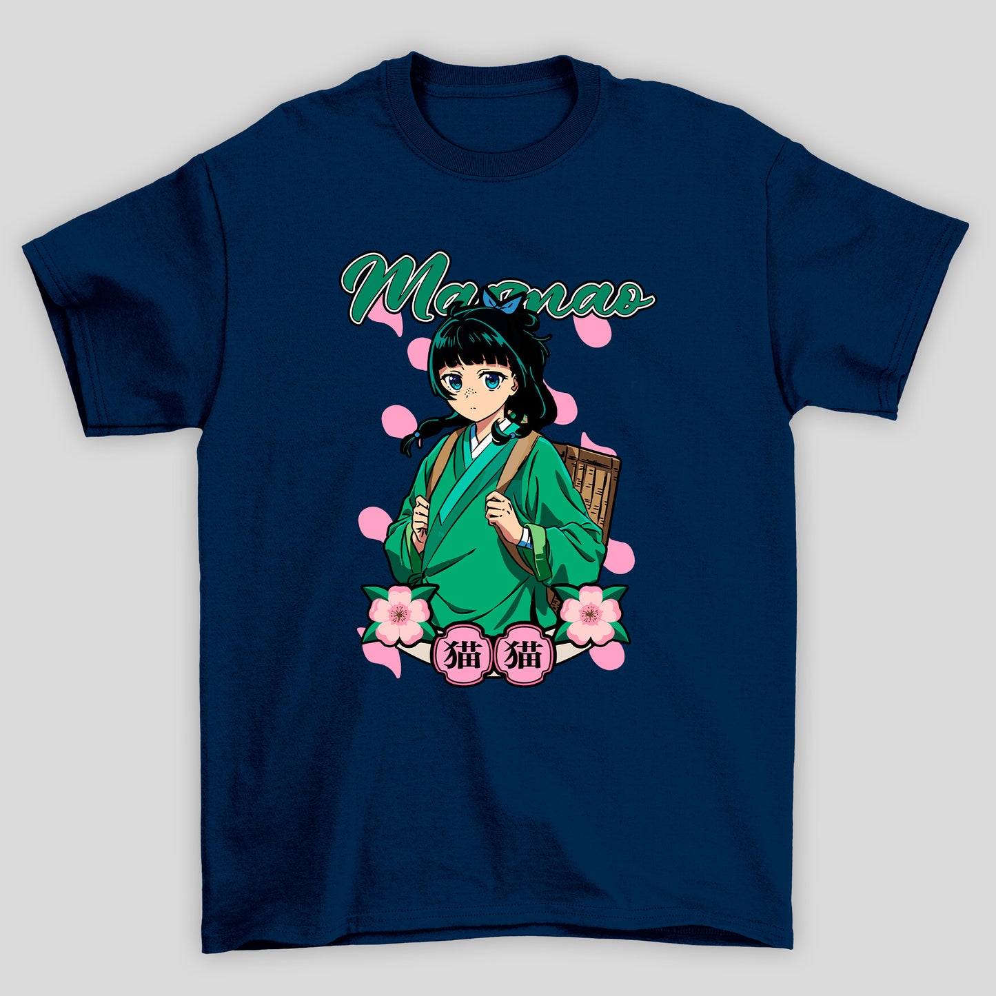 Camiseta Básica Unissex The Apothecary Diaries Maomao Kanji Flowers
