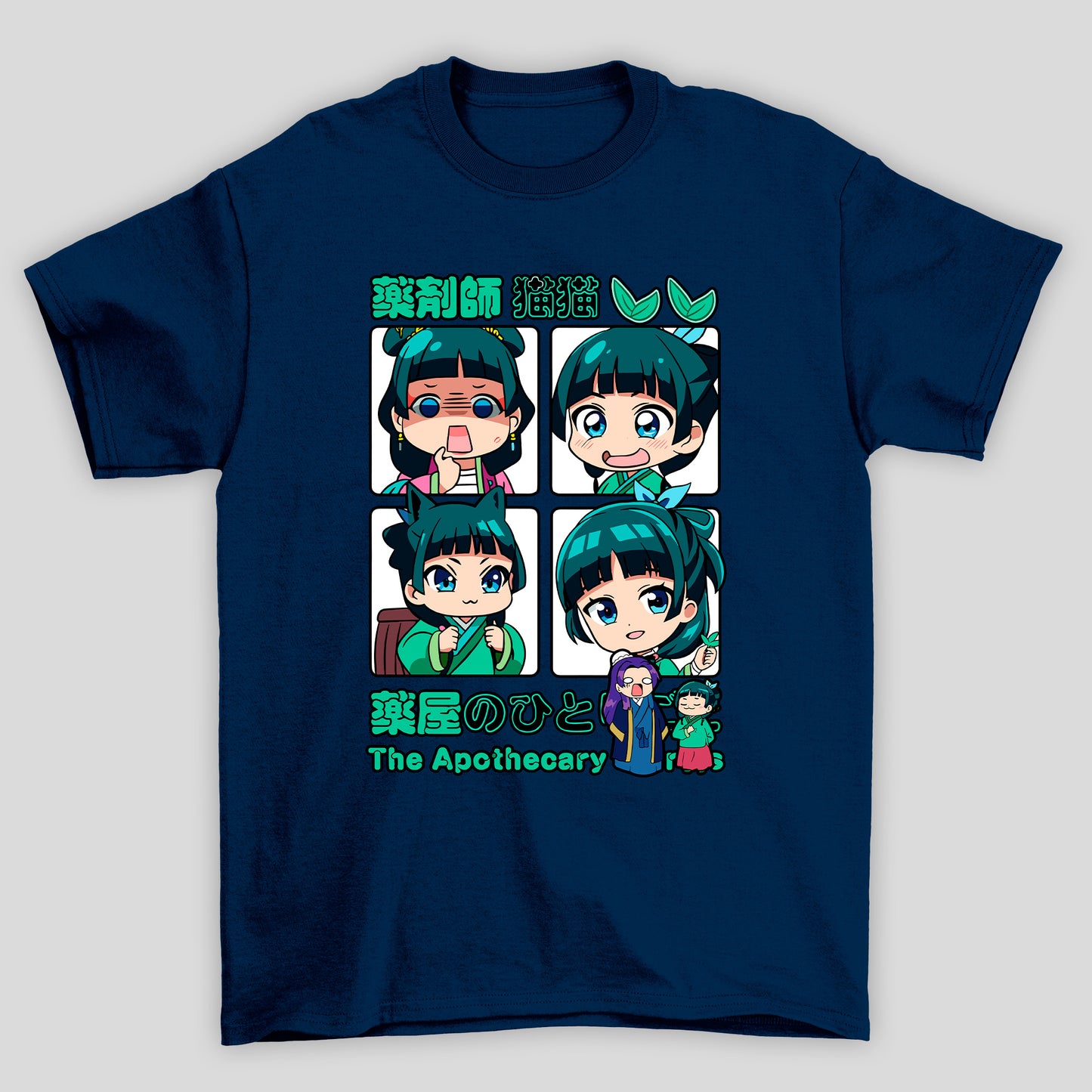 Camiseta Básica Unissex Kanji Chibi The Apothecary Diaries