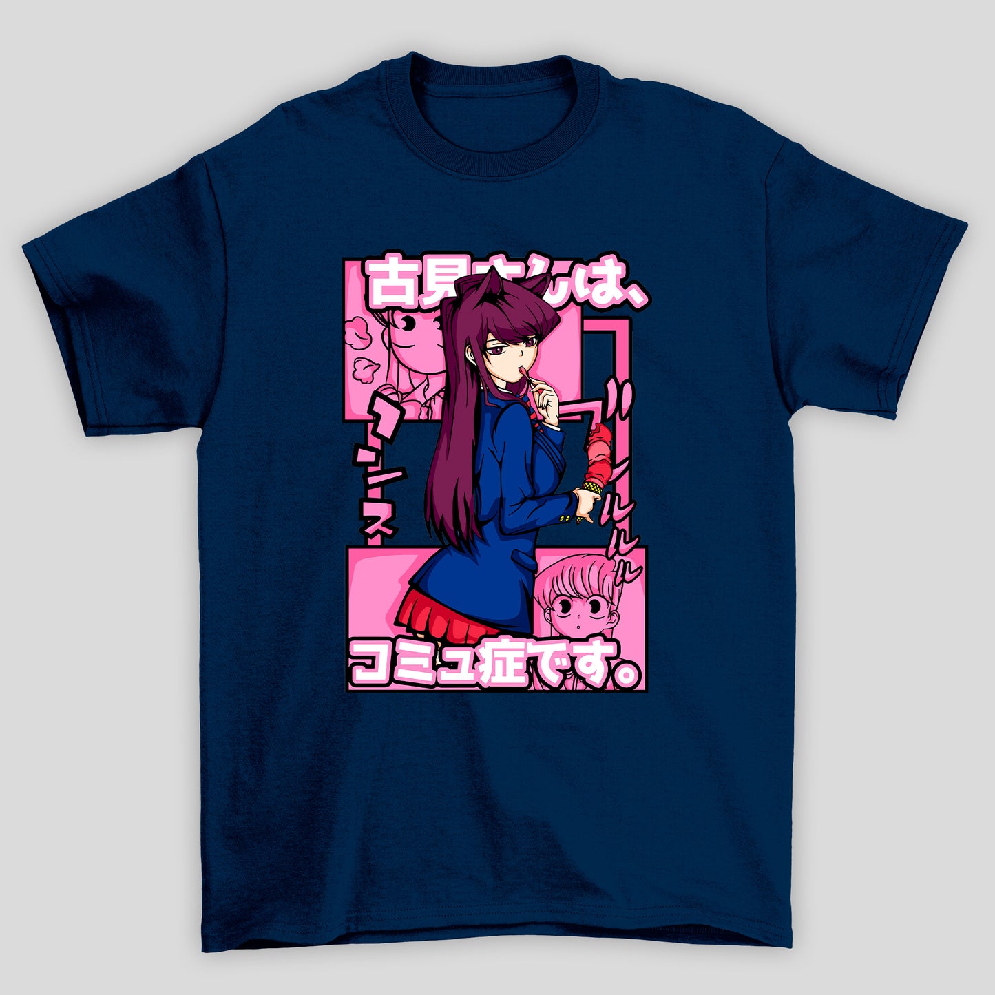 Camiseta Básica Unissex Komi Kanji Sorvete Komi Cants Communicate