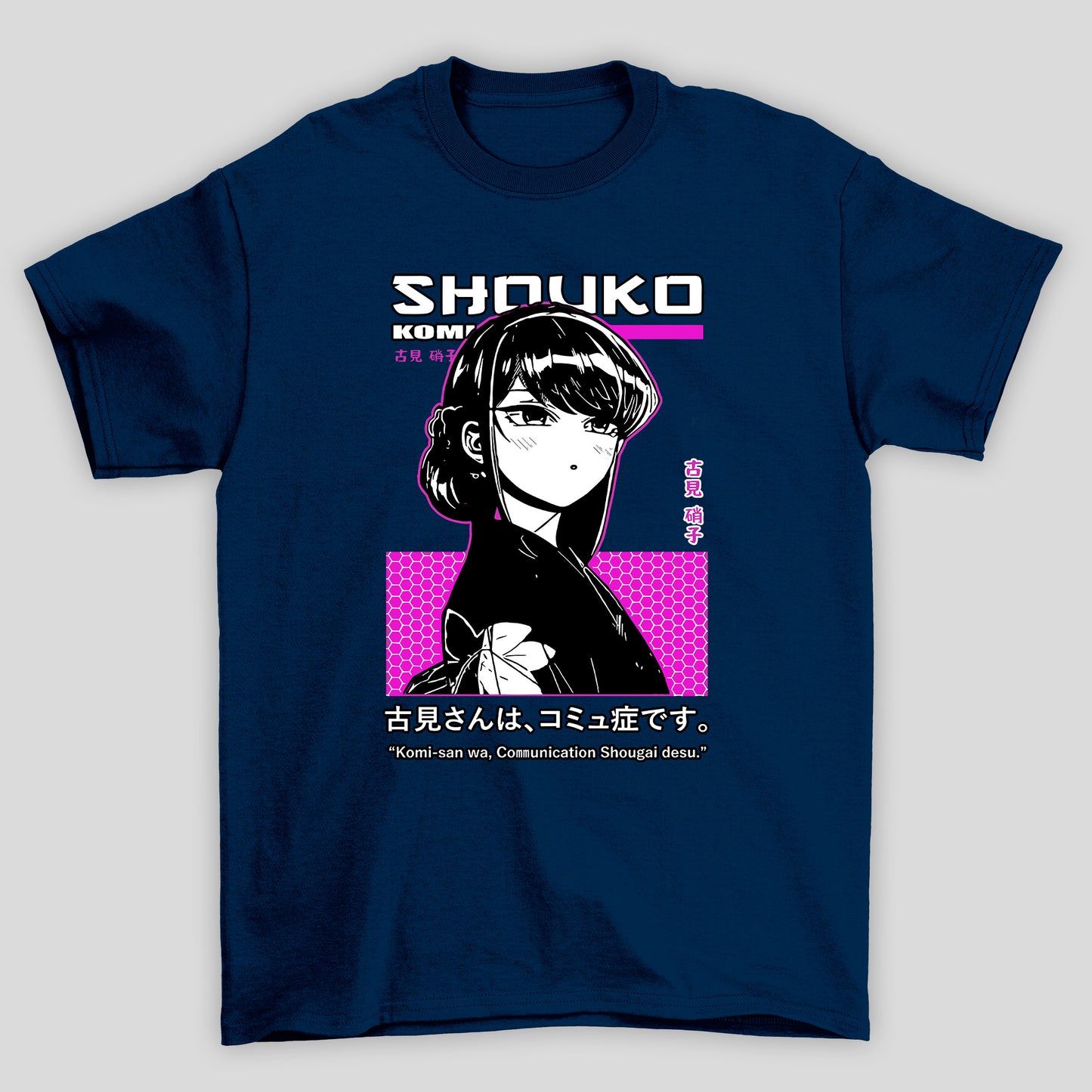 Camiseta Básica Unissex Shoukokanji Komi Cants Communicate