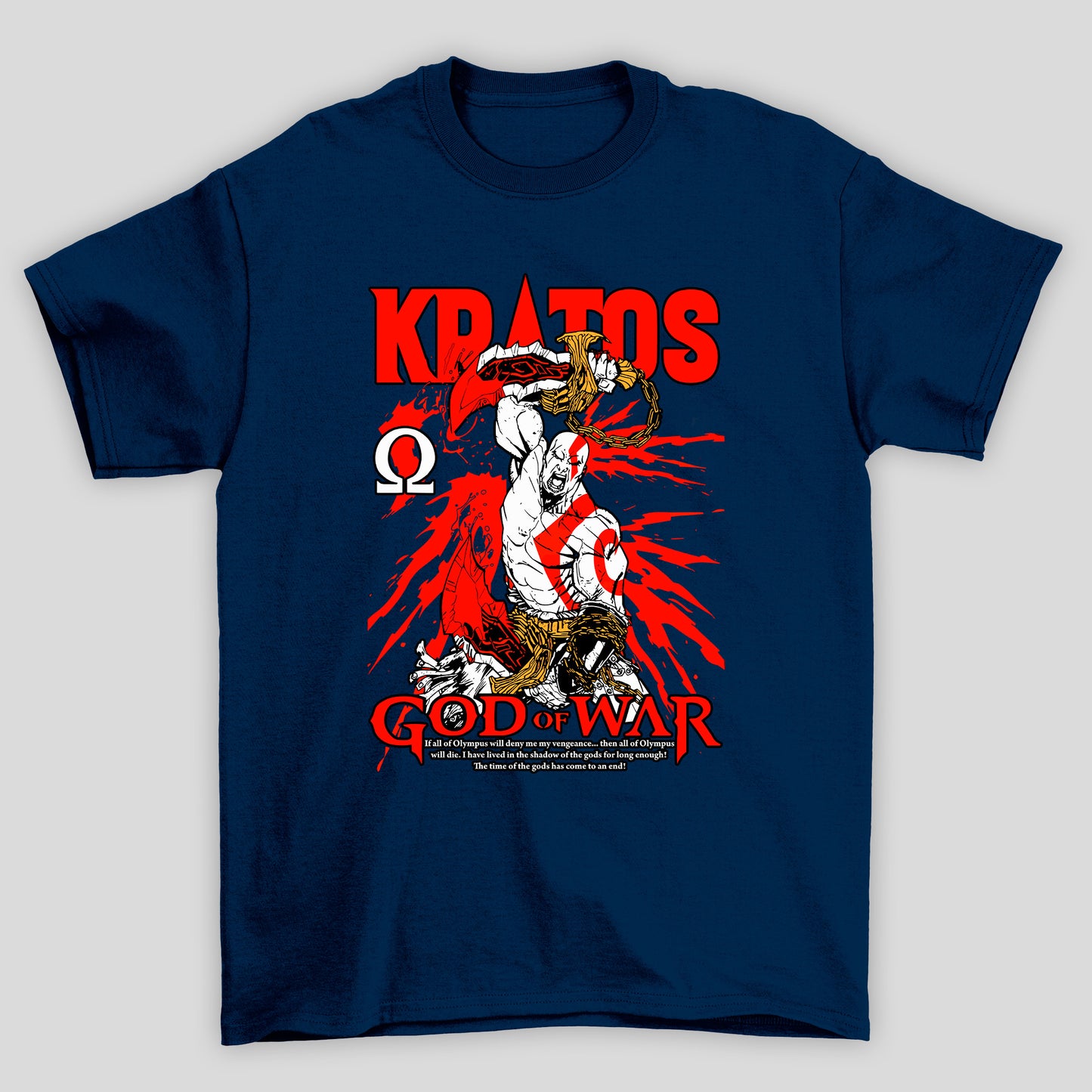 Camiseta Básica Unissex Kratos Classico Blade Os Kaos God Of War