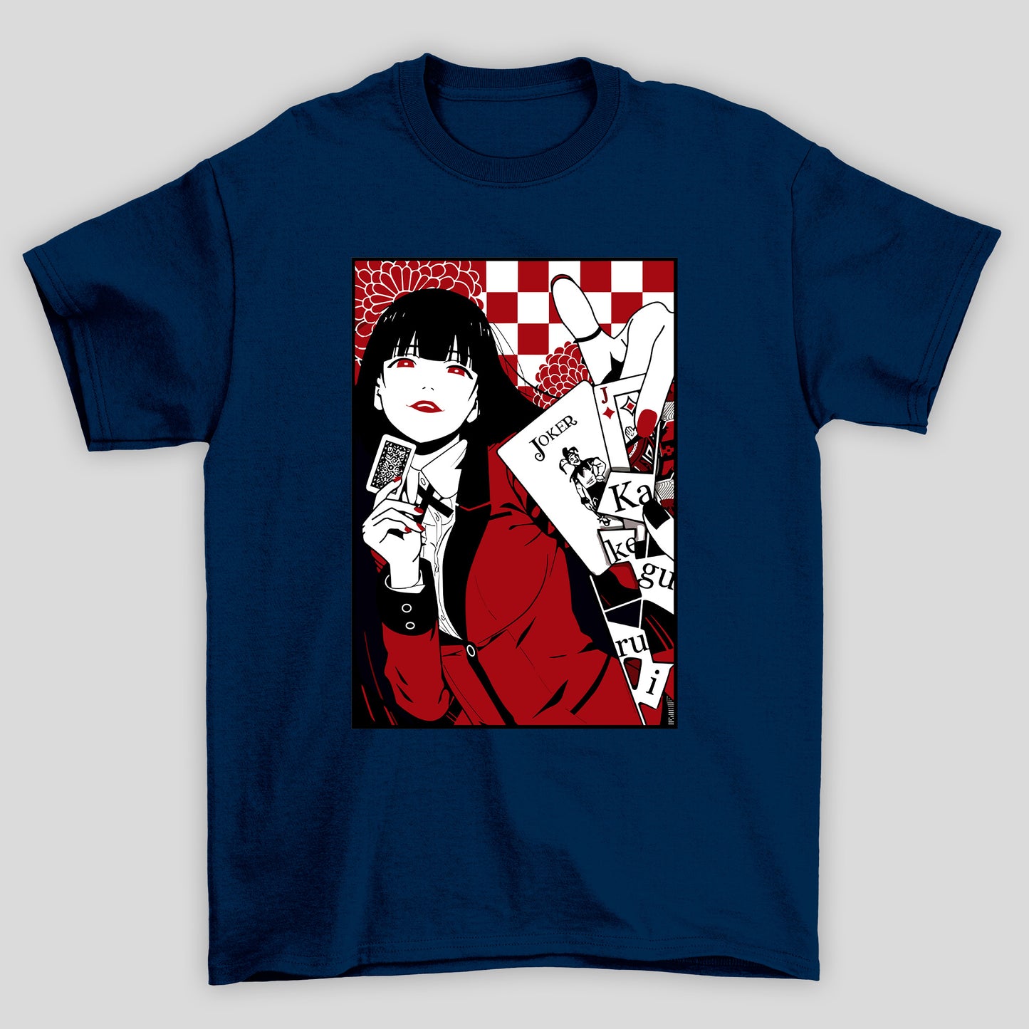 Camiseta Básica Unissex Yumeko Jabami Joker Carta Kakegurui