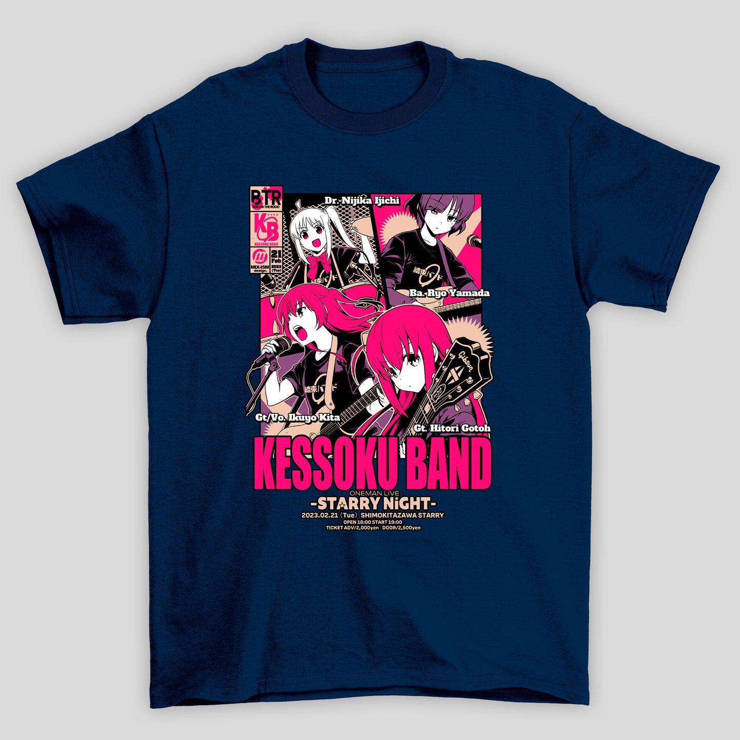 Camiseta Básica Unissex Kessoku Band Poster Show Bocchi The Rock
