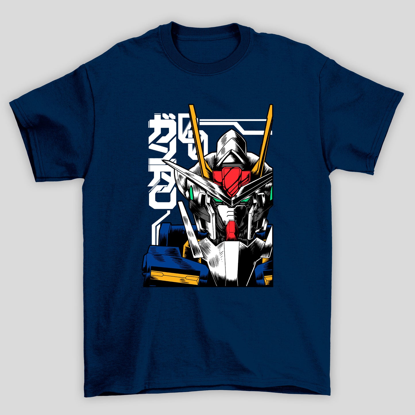 Camiseta Básica Unissex Gundam Kanji 00 Face