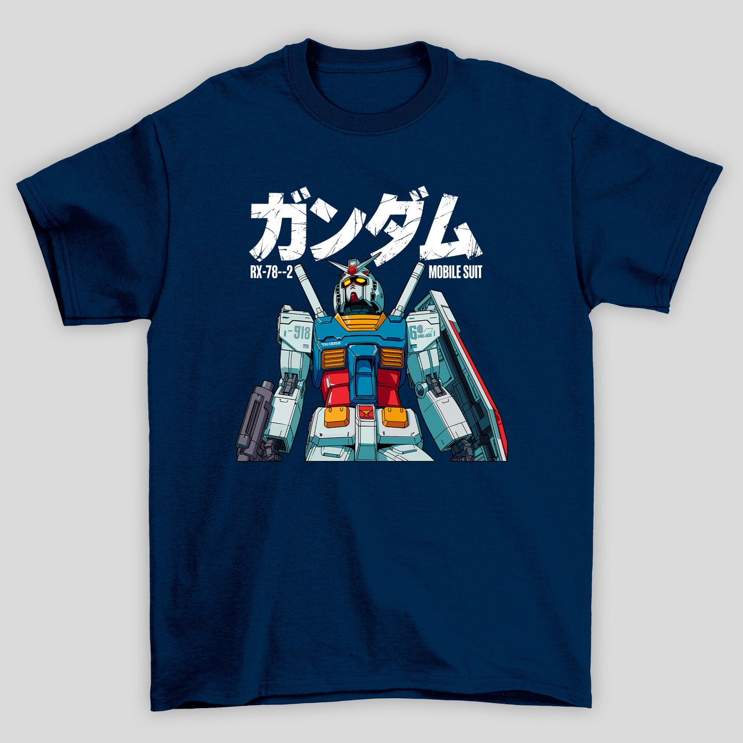 Camiseta Básica Unissex Gundam Kanji RX-78 Graphic