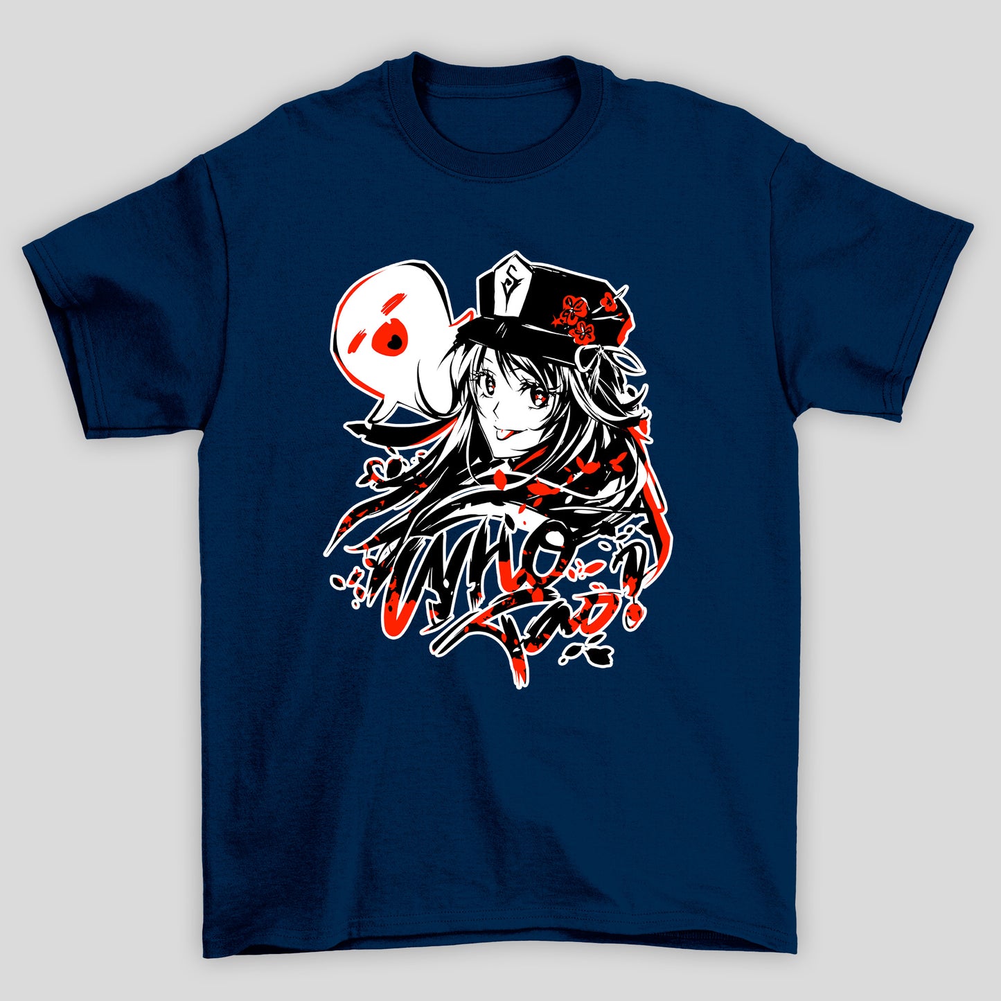 Camiseta Básica Unissex Hu Tao Who Fantasma Rosto Genshin