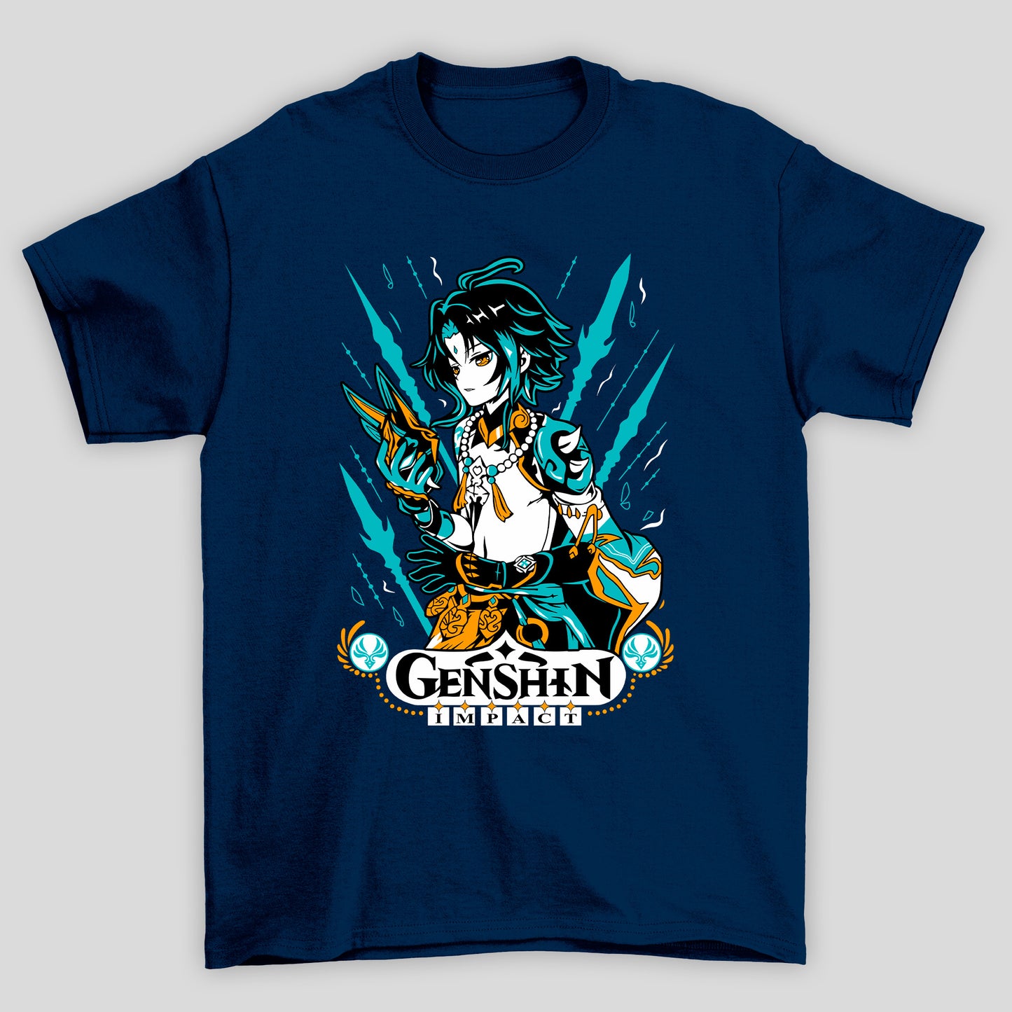 Camiseta Básica Unissex Xiao Mascara Genshin