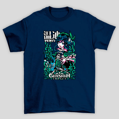 Camisetaa Básica Unissex Venti Kanji Genshin