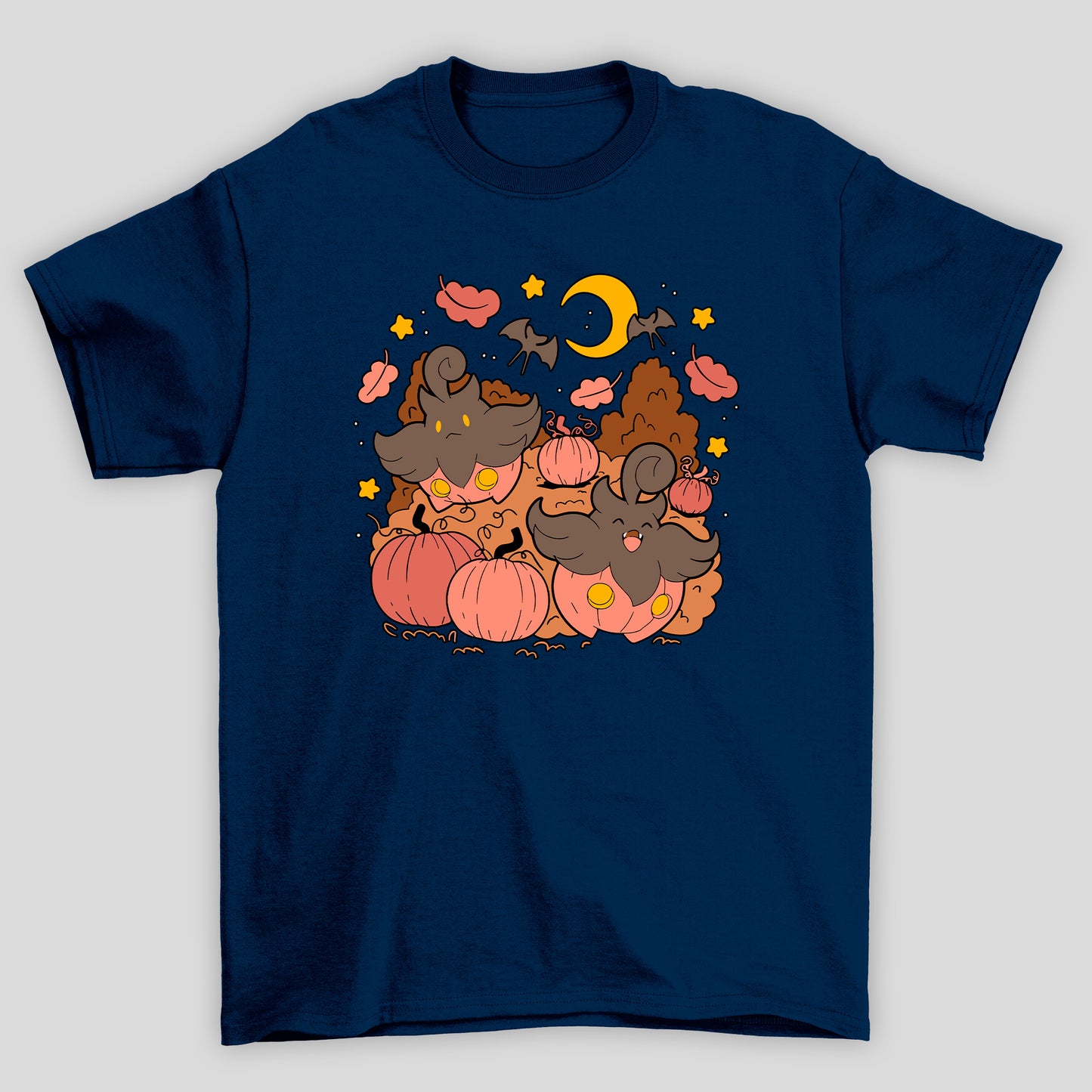 Camiseta Básica Unissex Pumpkboo Lua Pokemon Halloween