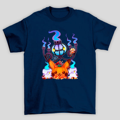Camiseta Básica Unissex Chandelure Litwick Pokemon Halloween