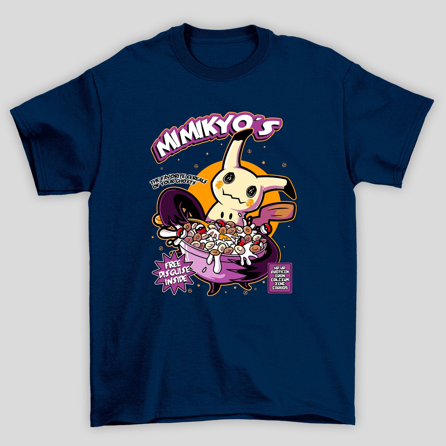 Camiseta Básica Unissex Mimikyu Cereal Pokemon Halloween