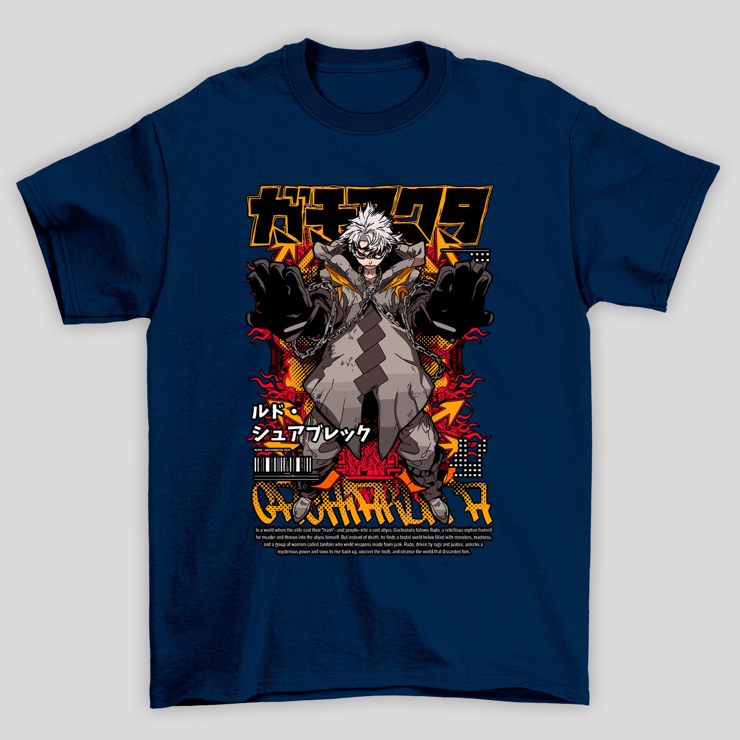 Camiseta Básica Unissex Rudo Revista Kanji Gachiakuta