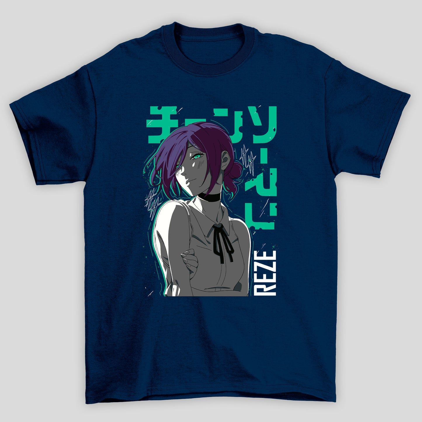 Camiseta Básica Unissex Chainsaw Man Reze Manga Kanji
