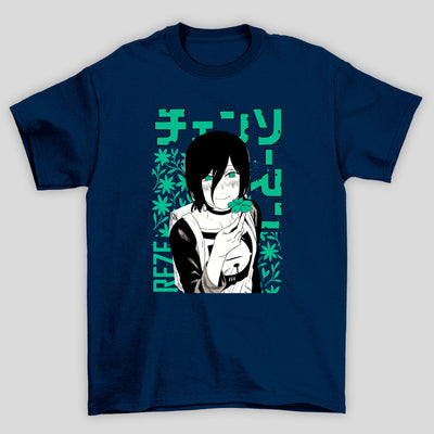 Camiseta Básica Unissex Chainsaw Man Reze Flor
