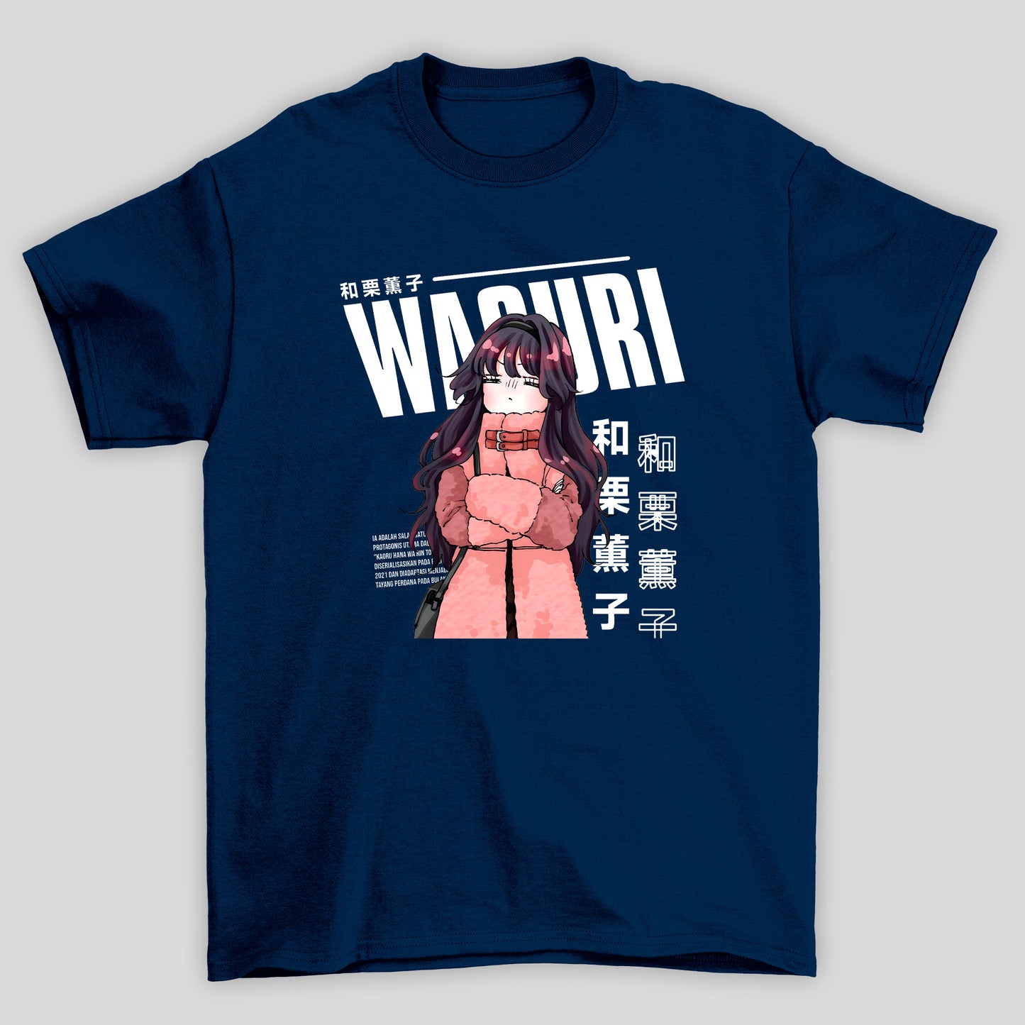 Camiseta Básica Unissex Kaoru Hana Waguri Kanji Cute