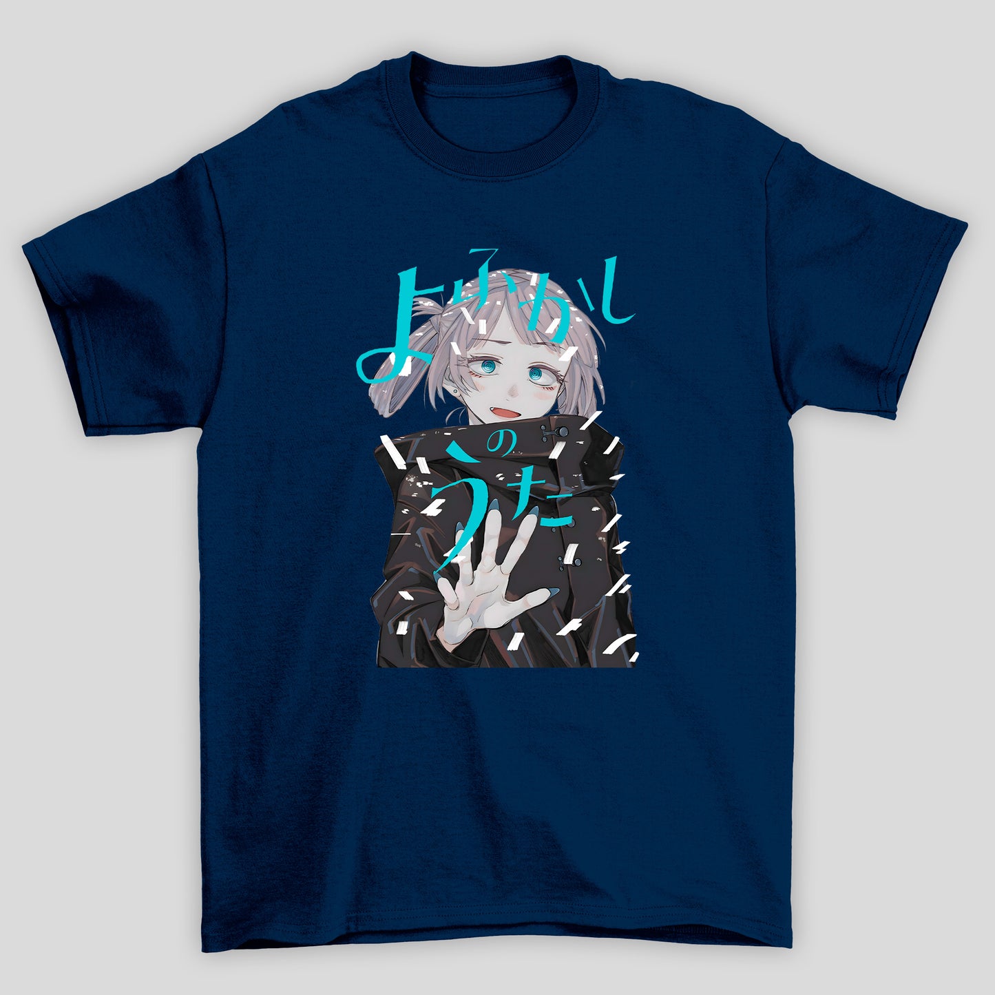 Camiseta Básica Unissex Yofukashi No Uta Nazuna Nanakusa Kanji Azul