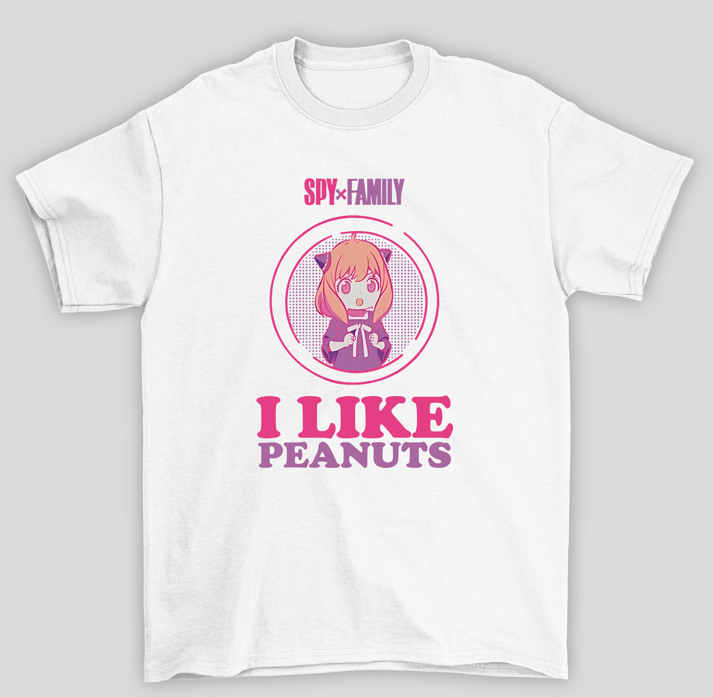 Camiseta Básica Unissex Spy x Family I Like Peanuts Anime
