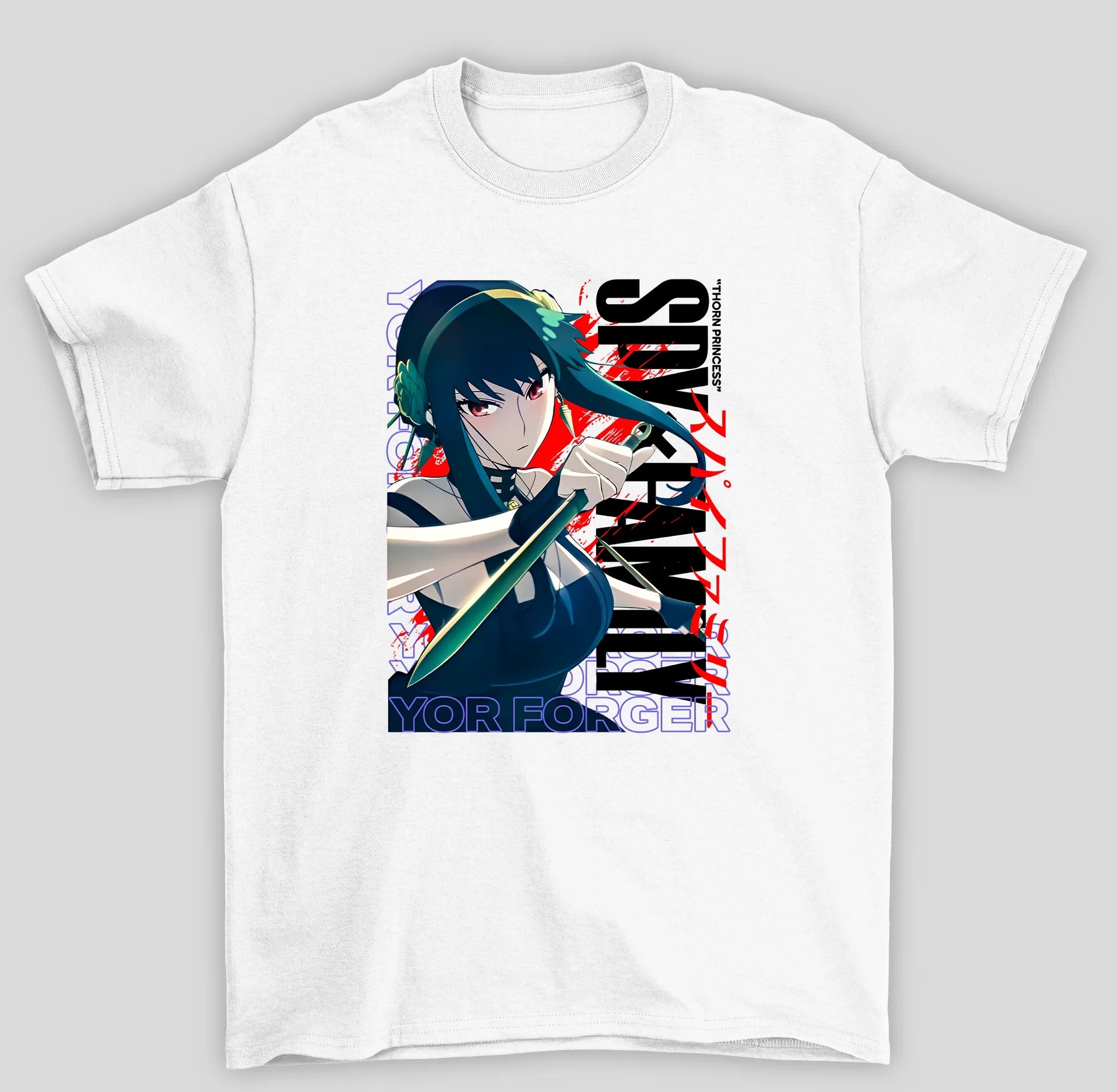 Camiseta Básica Unissex Spy x Family Yor Forger Thorn Princes- branco