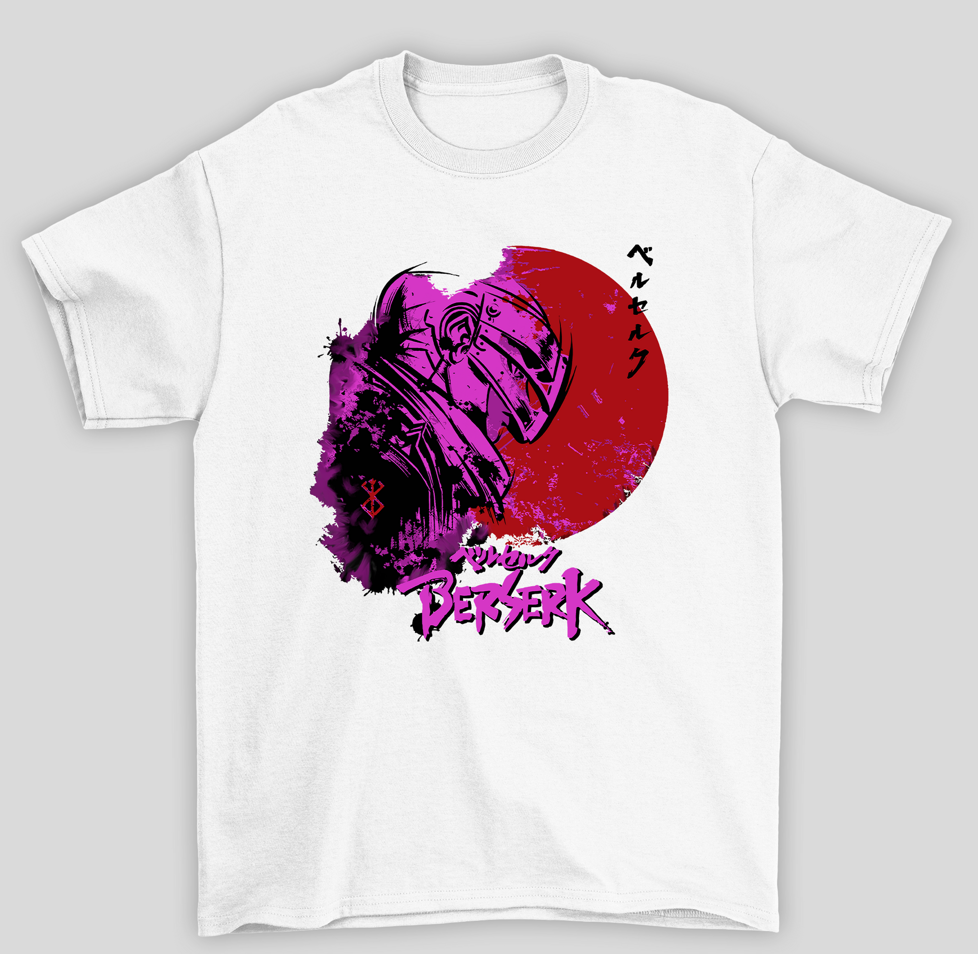 Camiseta Básica Unissex Berserk Anime Mangá- branco